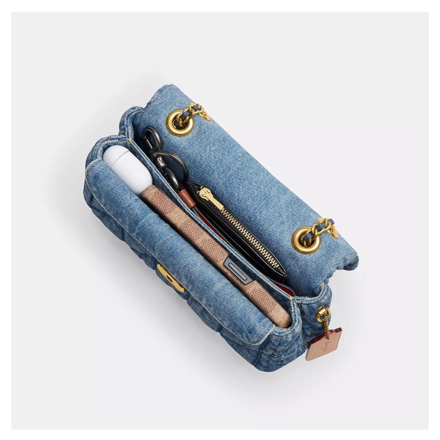 Coach Tabby 20 Schultertasche Baumwolle Jeans-Optik