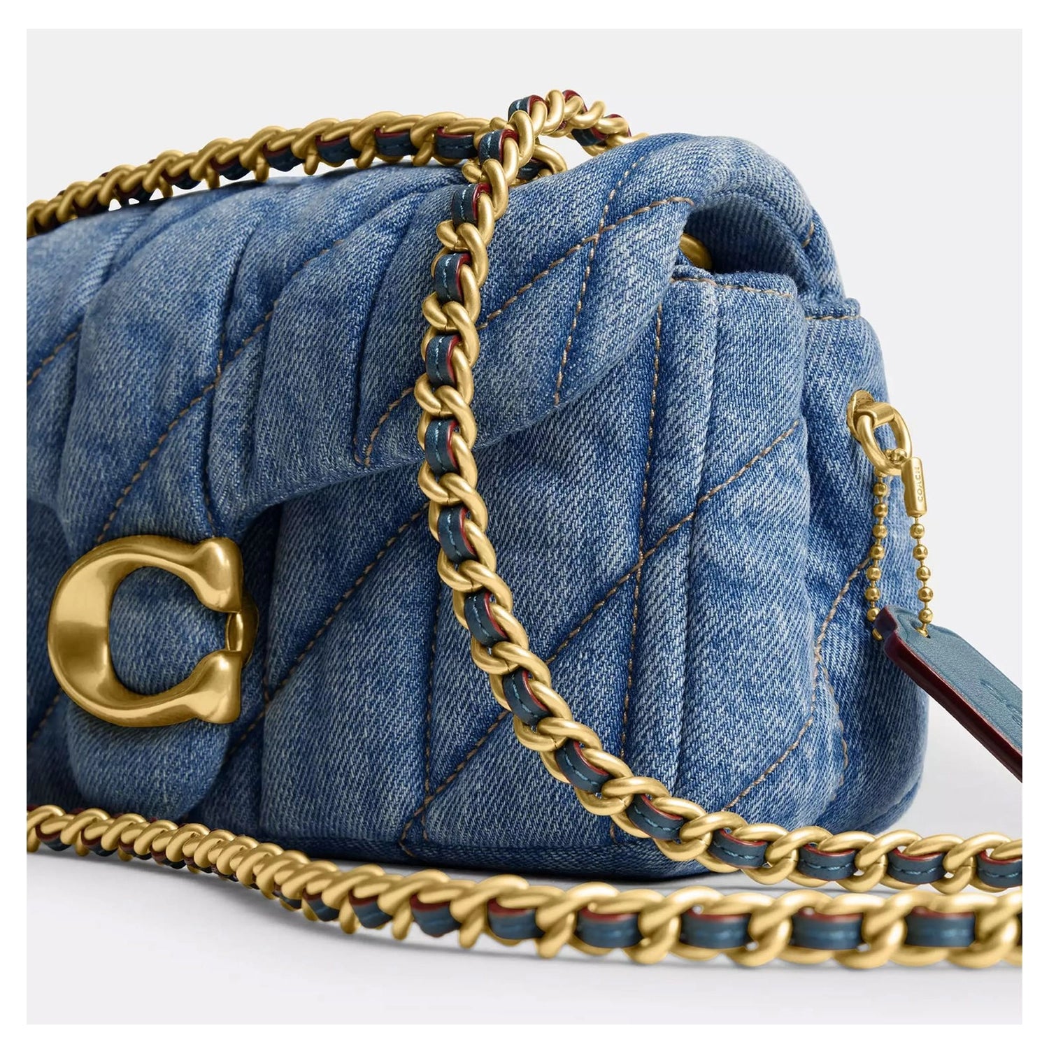 Coach Tabby 20 Schultertasche Baumwolle Jeans-Optik