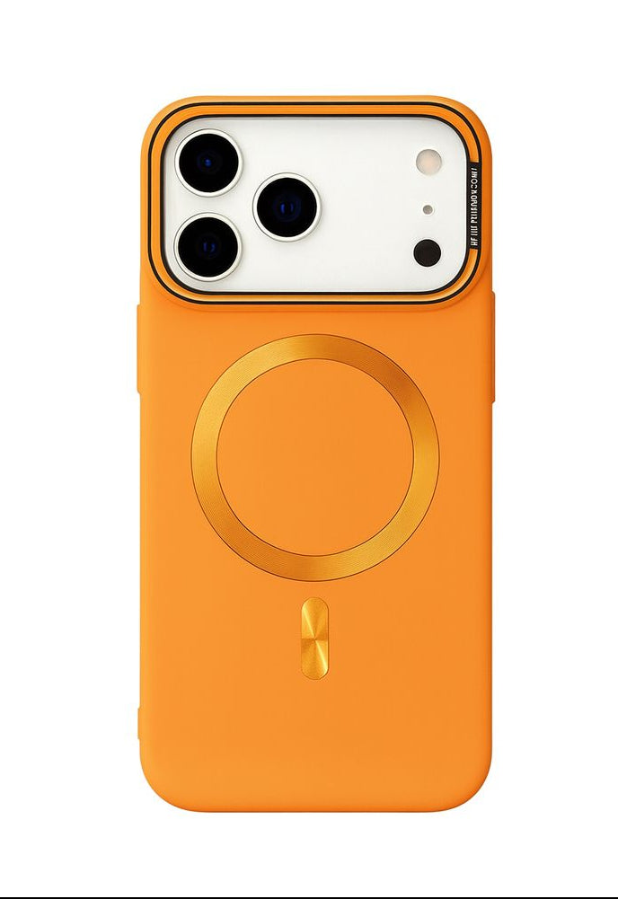 iPhone Hülle MagSafe Ring Orange mit Kamerastand