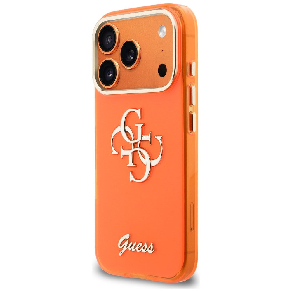 Guess 4G Script Metal Logo iPhone Hülle Orange