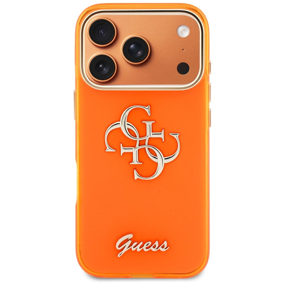 Guess 4G Script Metal Logo iPhone Hülle Orange