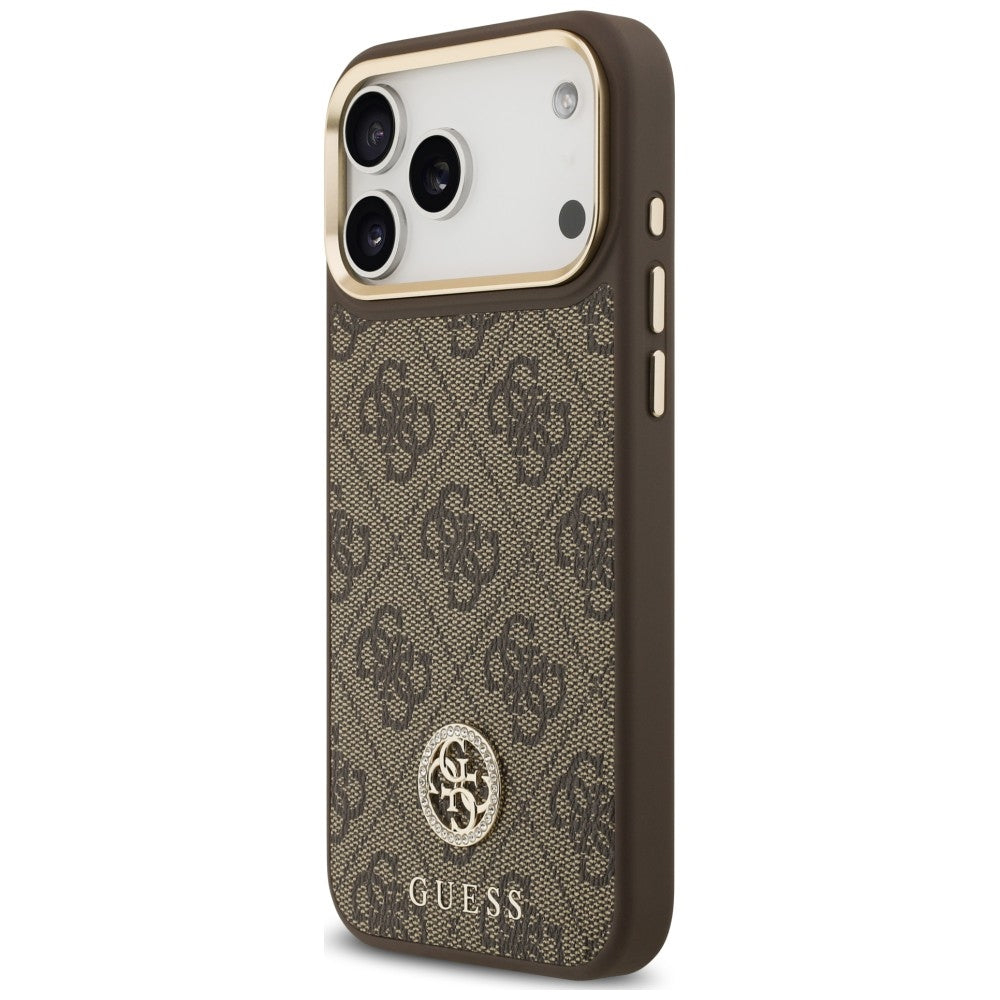 Guess 4G Round Strass Metal Logo iPhone Hülle