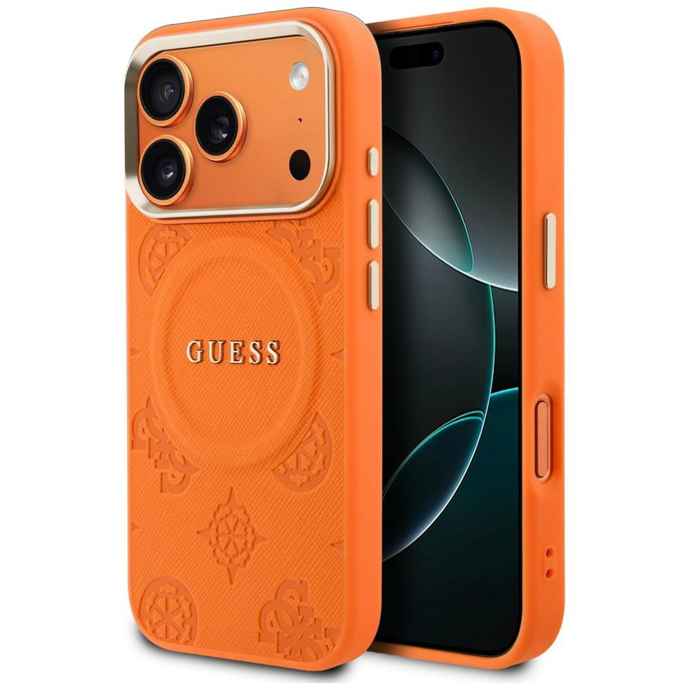 Guess Peony Hot Stamp MagSafe iPhone Hülle Orange