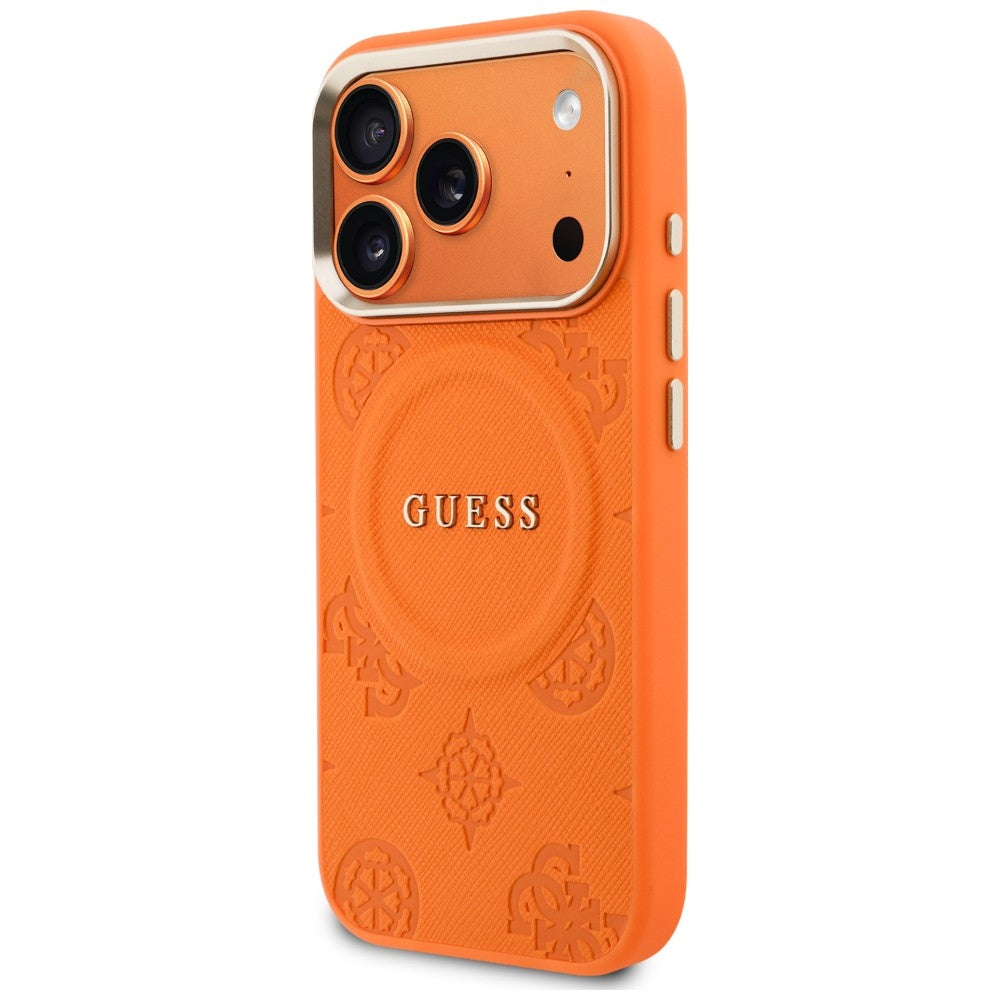 Guess Peony Hot Stamp MagSafe iPhone Hülle Orange