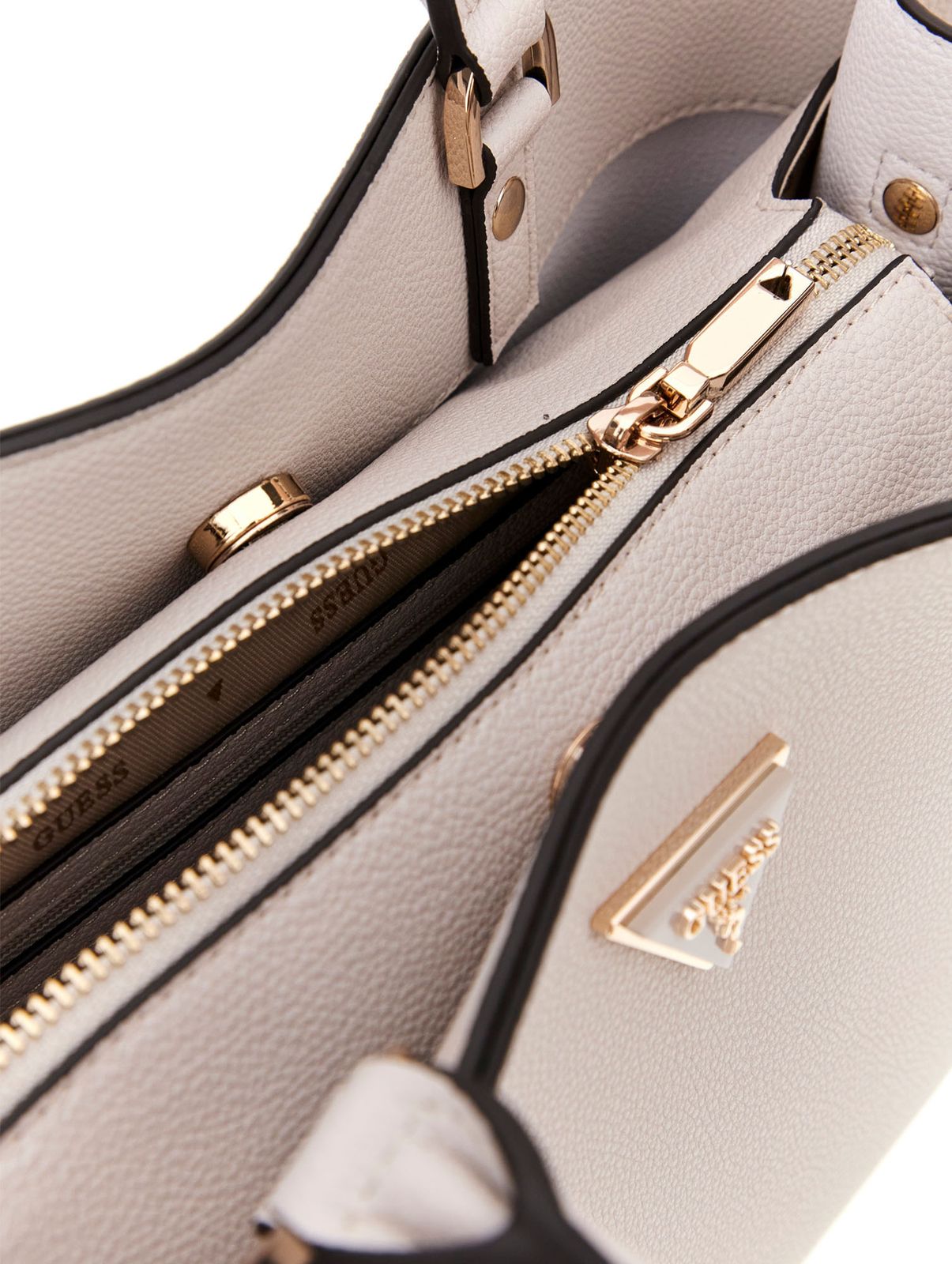 Guess Meridian Satchel Medium Handtasche Vanille