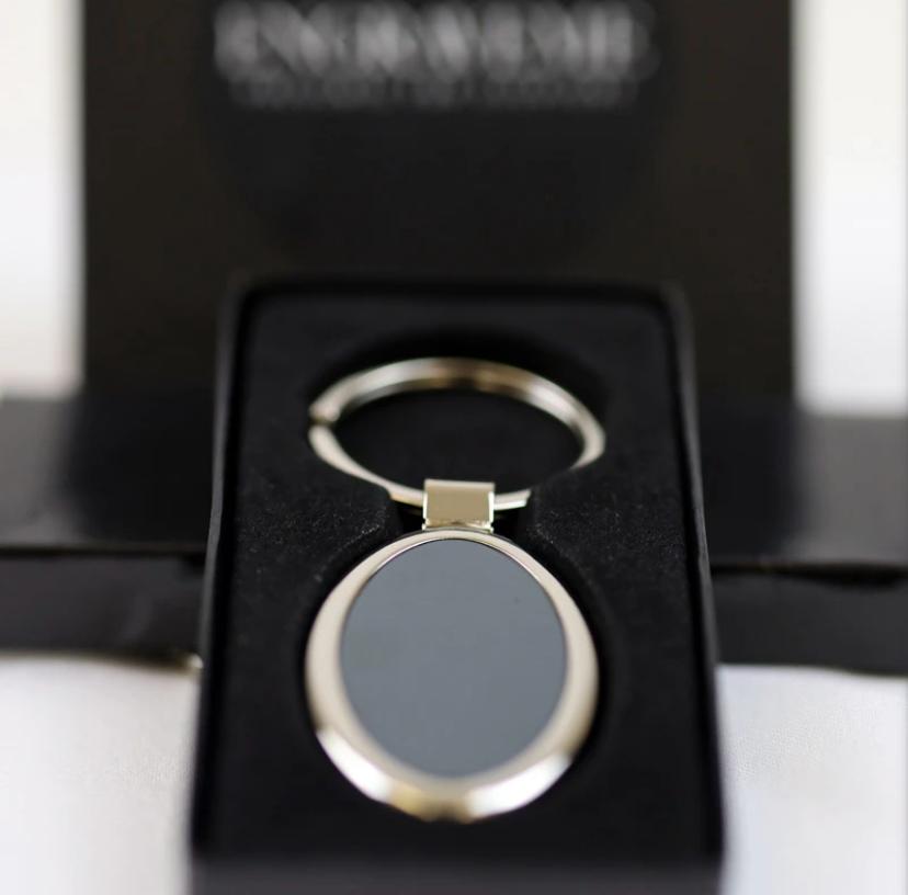 Schlüsselanhänger Raute mit Gravur