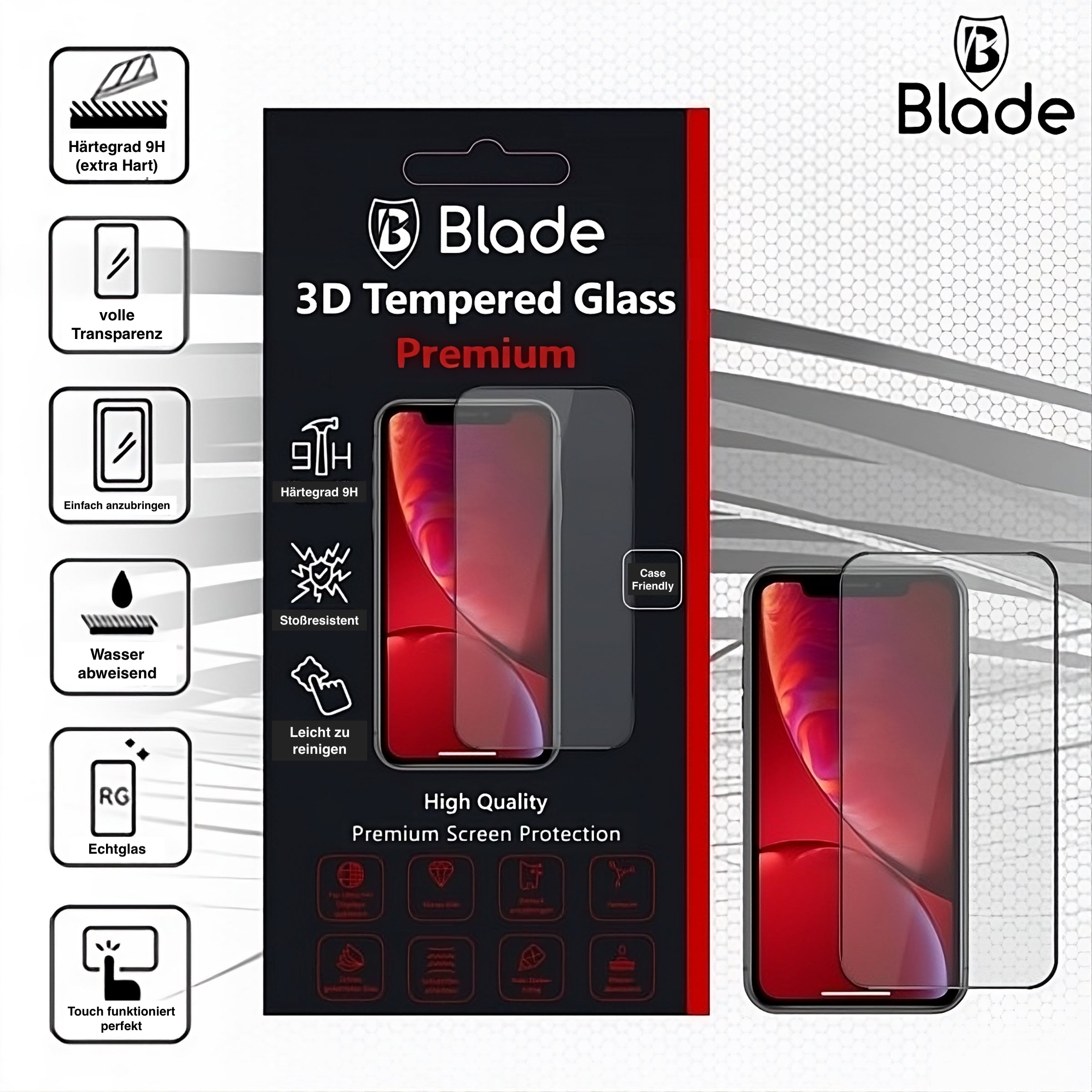 Blade iPhone 3D Premium Displayschutzglas