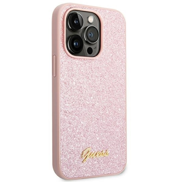 Guess Glitter Script Logo Case
