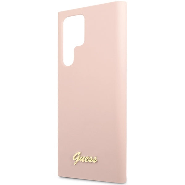 Guess Silicone Script Metal Logo Samsung Galaxy Case