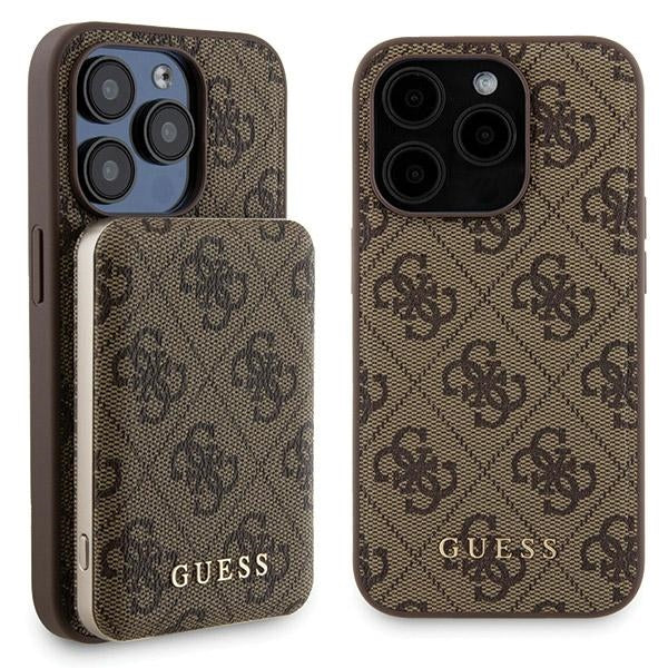 Guess 4G Metal Gold MagSafe Case inkl. MagSafe Powerbank 5000mAh