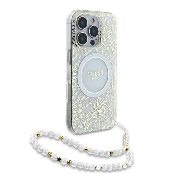 Guess Flowers Allover MagSafe Case inkl. Kette
