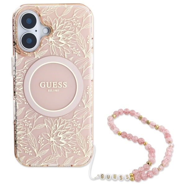 Guess Flowers Allover MagSafe Case inkl. Kette