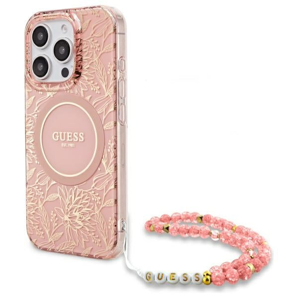 Guess Flowers Allover MagSafe Case inkl. Kette