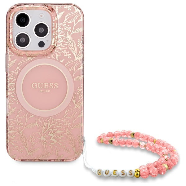 Guess Flowers Allover MagSafe Case inkl. Kette