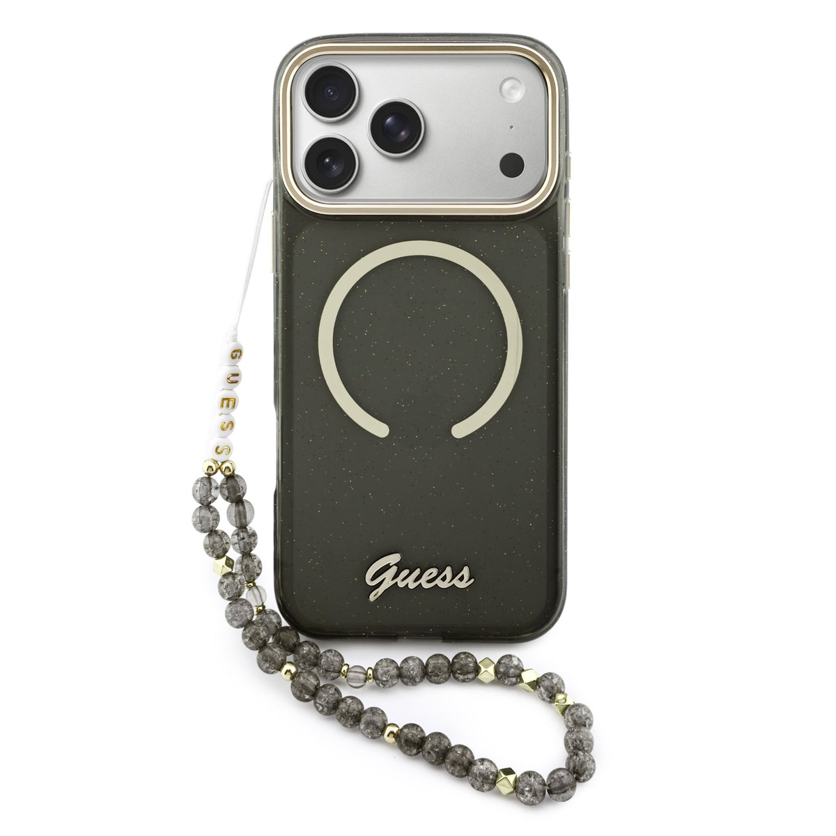 Guess Glitter Strap MagSafe iPhone Hülle inkl. Kette