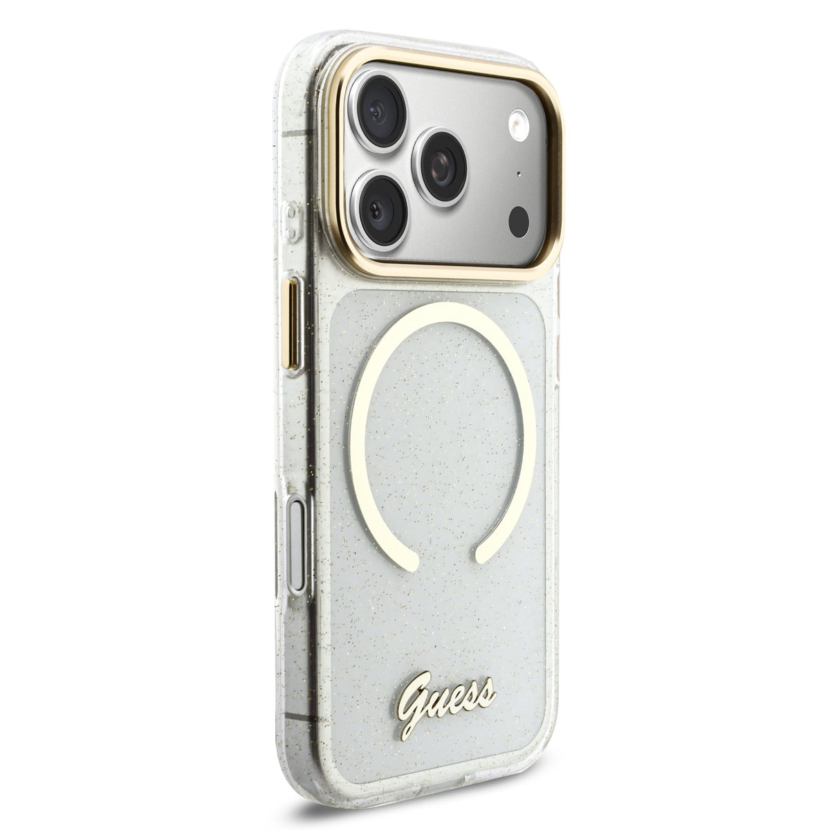 Guess Glitter Strap MagSafe iPhone Hülle inkl. Kette