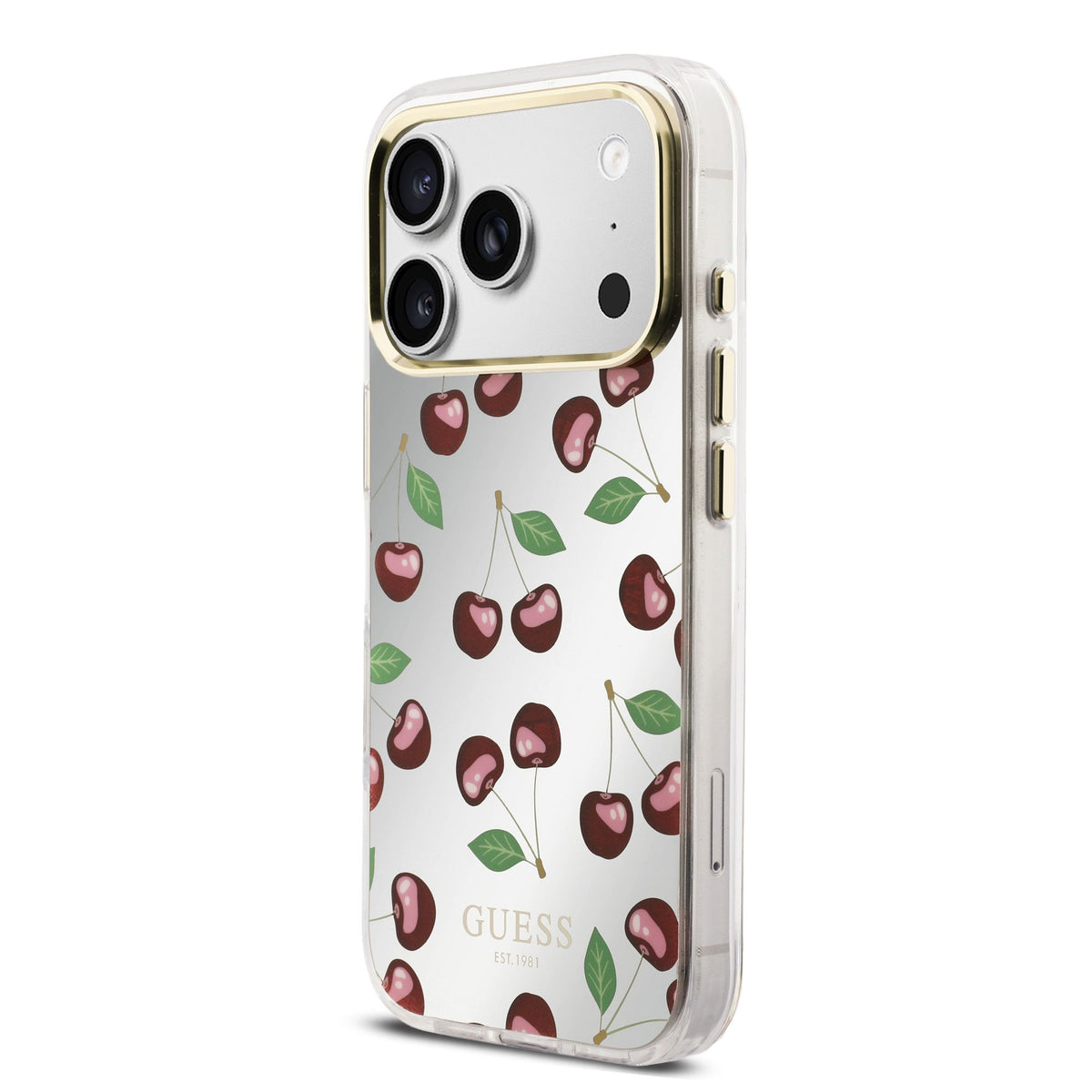 Guess Mirror Glitter Cherry MagSafe iPhone Hülle