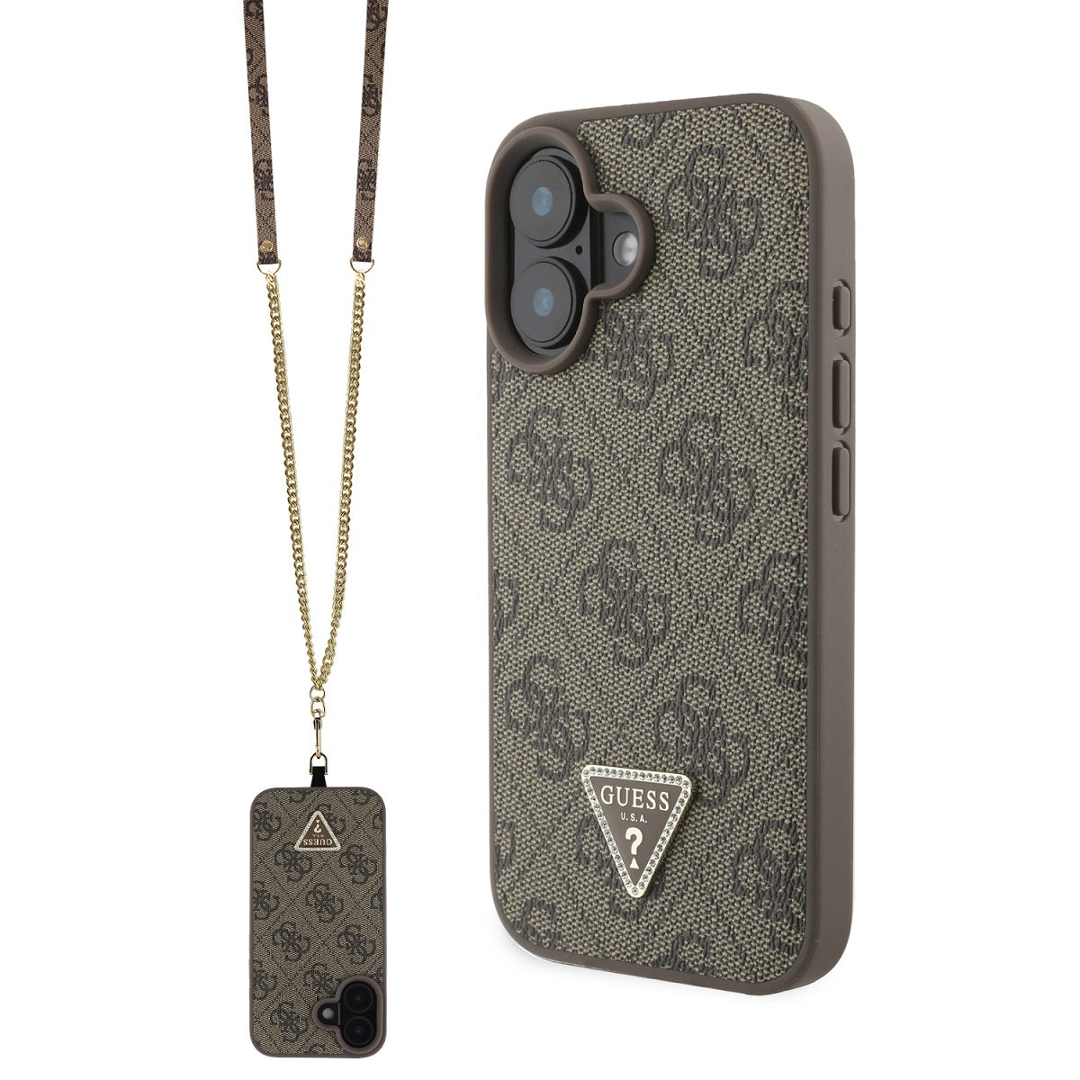Guess 4G Triangle Strass Case inkl. Kette