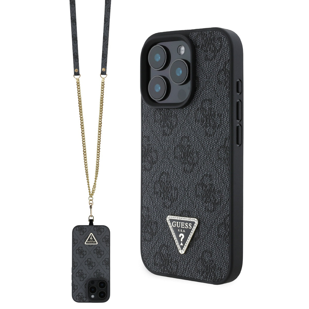 Guess 4G Triangle Strass Case inkl. Kette