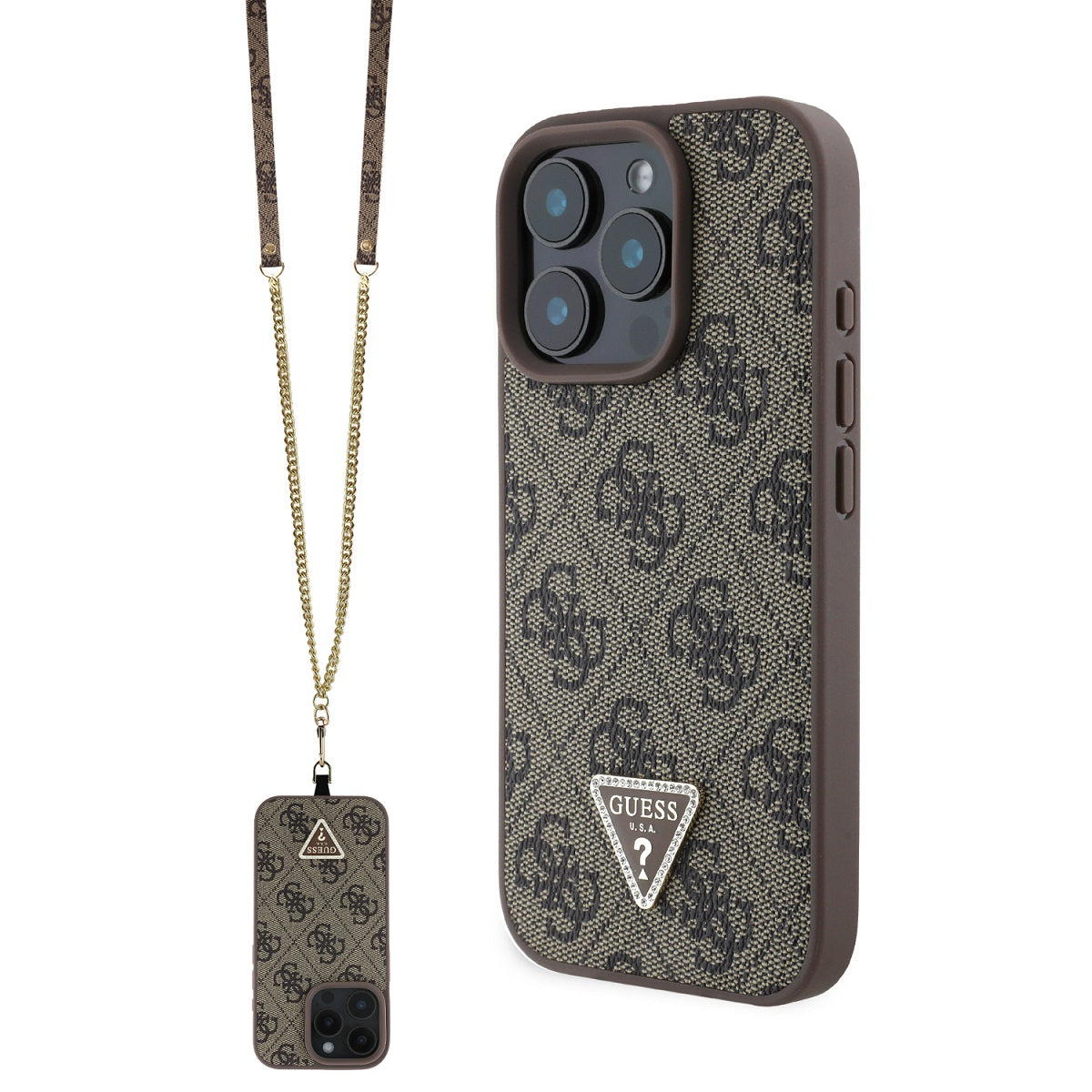 Guess 4G Triangle Strass Case inkl. Kette