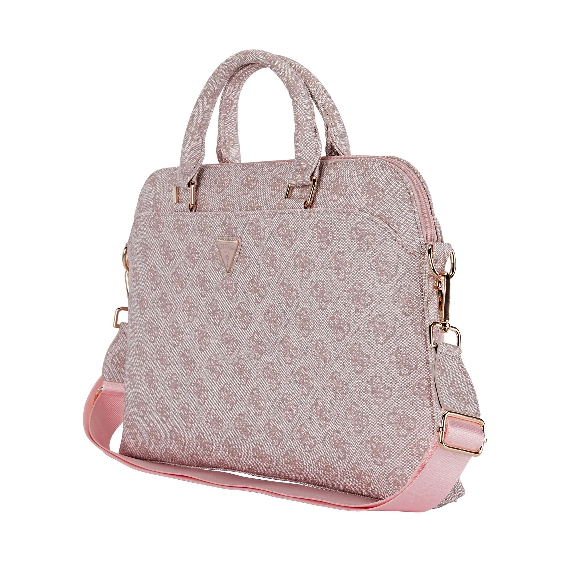 Guess 4G Triangle Logo Laptoptasche Macbook 15/16 Zoll Rosa