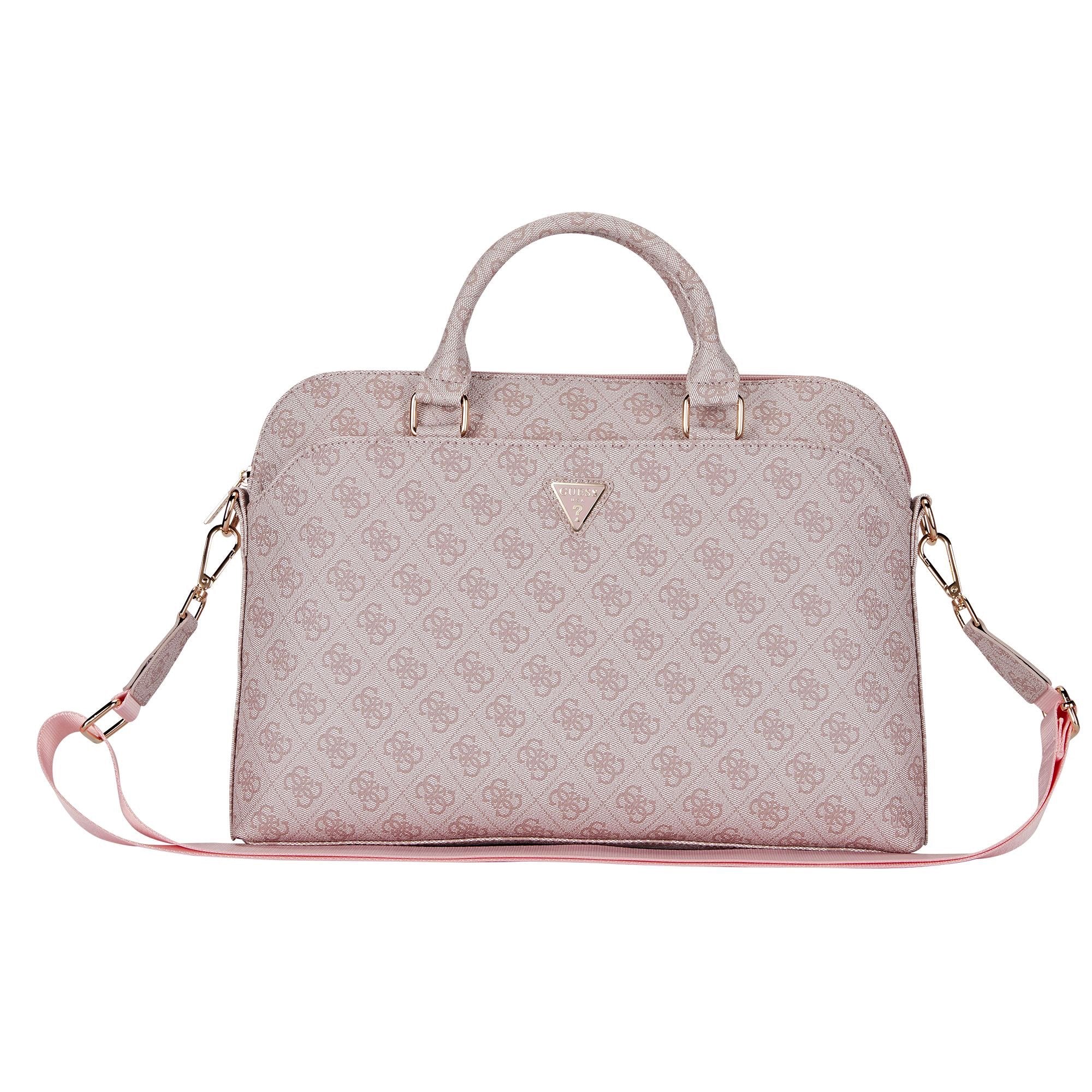 Guess 4G Triangle Logo Laptoptasche Macbook 15/16 Zoll Rosa