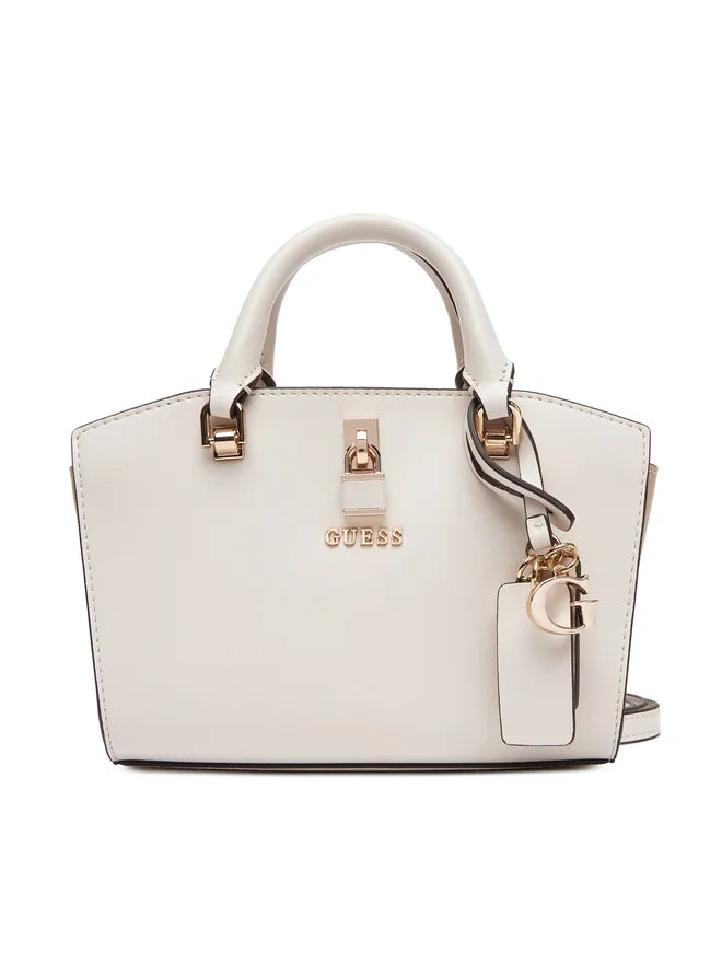 Guess Queensland Mini Umhängetasche Off White/Taupe