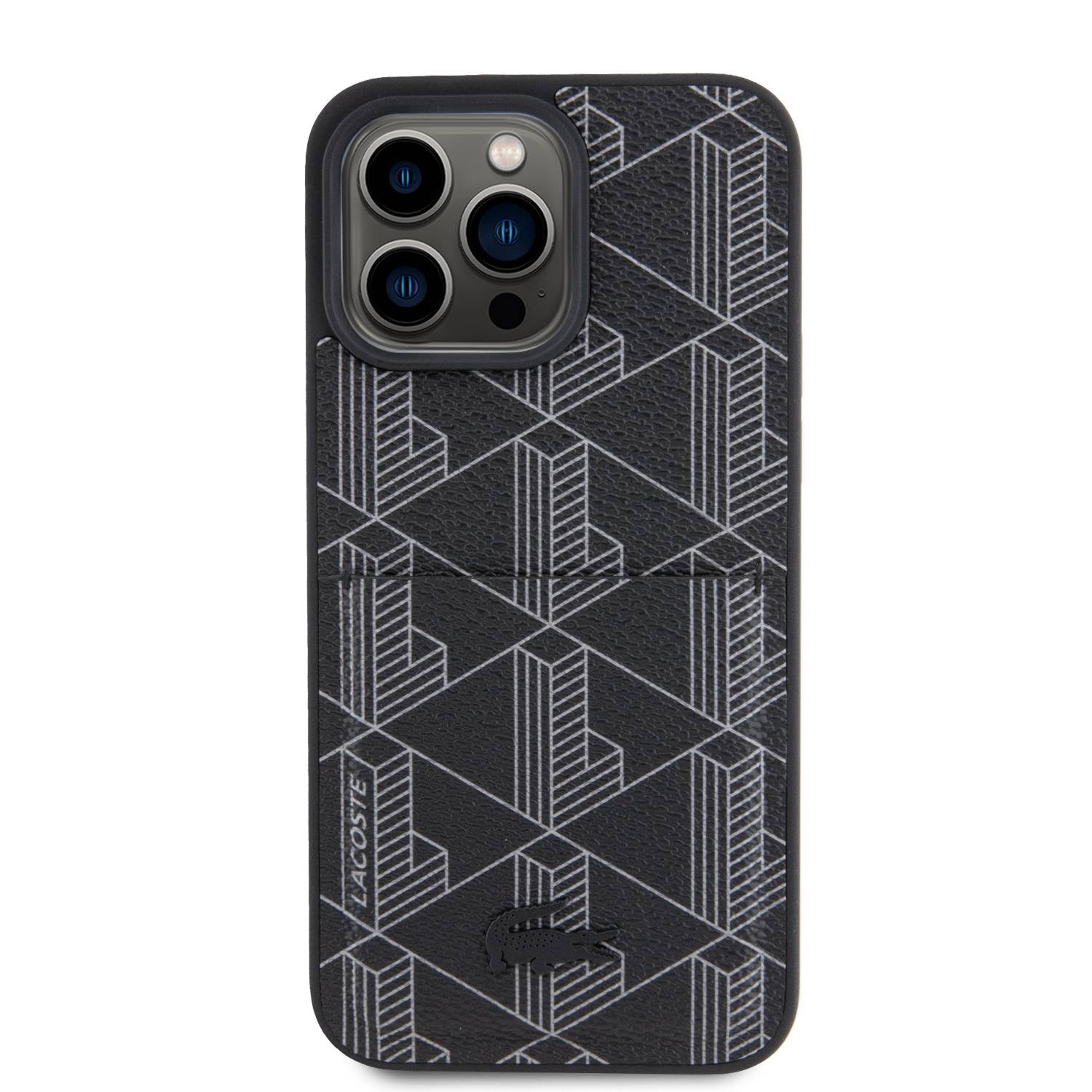 Lacoste Monogram Noir Gris Case Schwarz