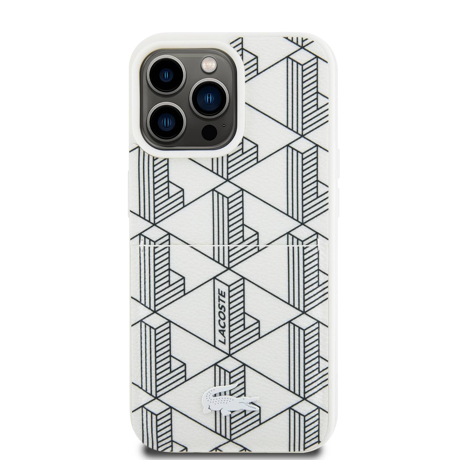 Lacoste Monogram Noir Gris Case Weiß