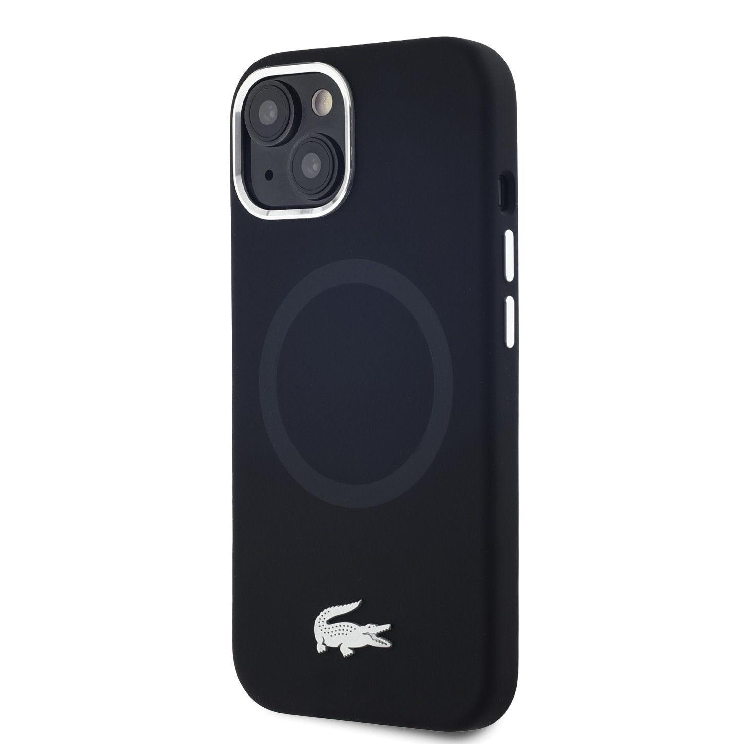 Lacoste Silicone Microfiber Silver Croc Logo MagSafe Case