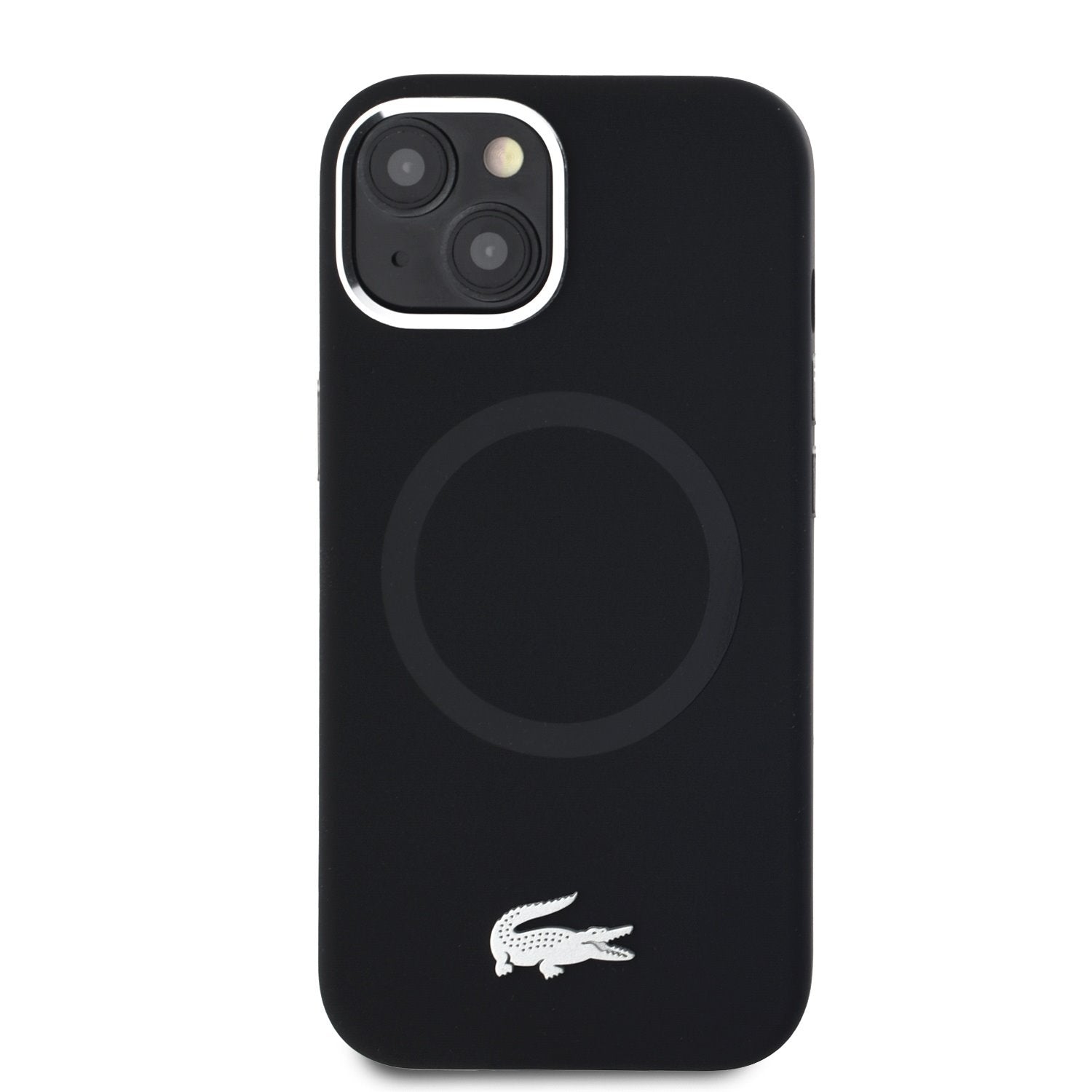 Lacoste Silicone Microfiber Silver Croc Logo MagSafe Case