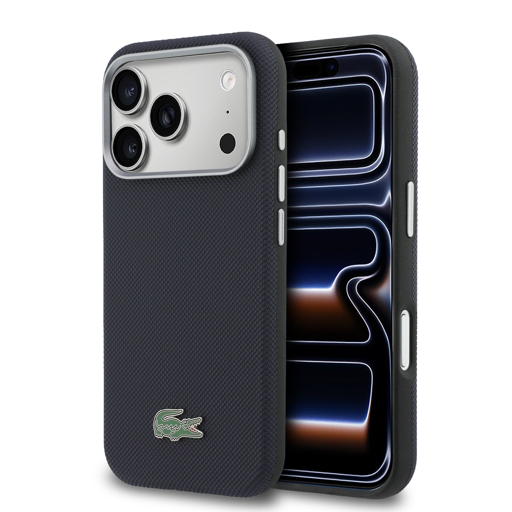 Lacoste Petit Pique Semi Wrap Metal Logo MagSafe iPhone Hülle