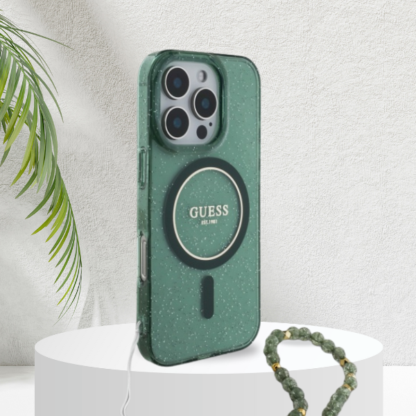 Guess Glitter Beads Strap MagSafe Case