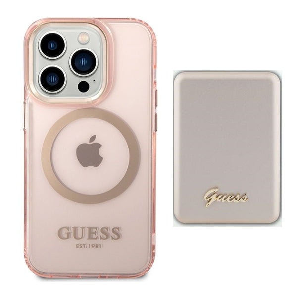Guess Gold Outline MagSafe Case inkl. MagSafe Powerbank 5000mAh