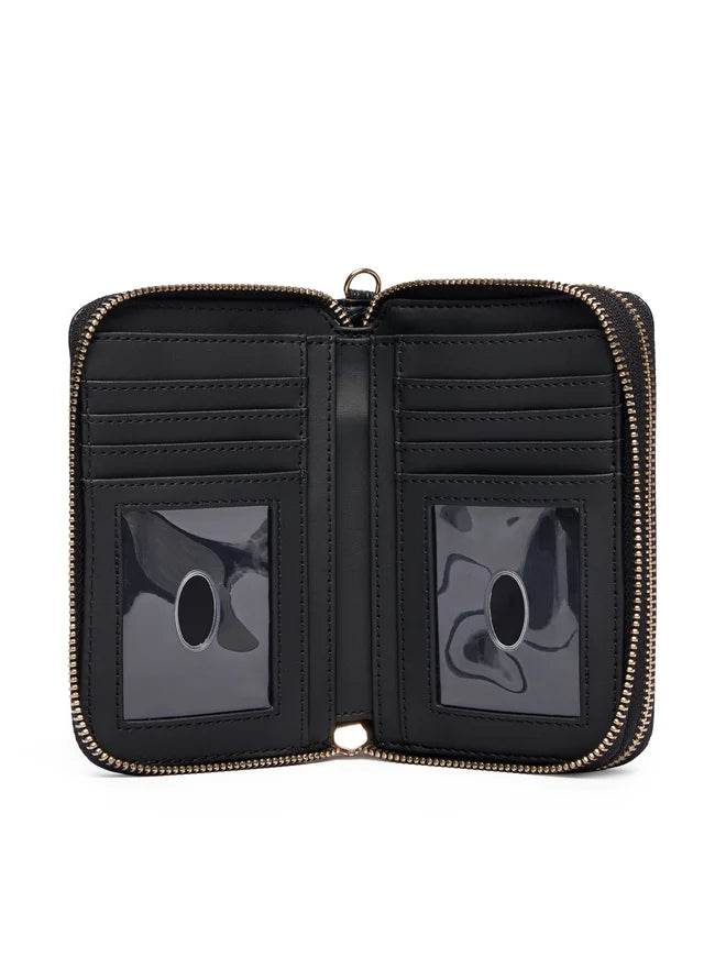 Guess Laurel II Medium Double Zip Geldbeutel Schwarz Logo