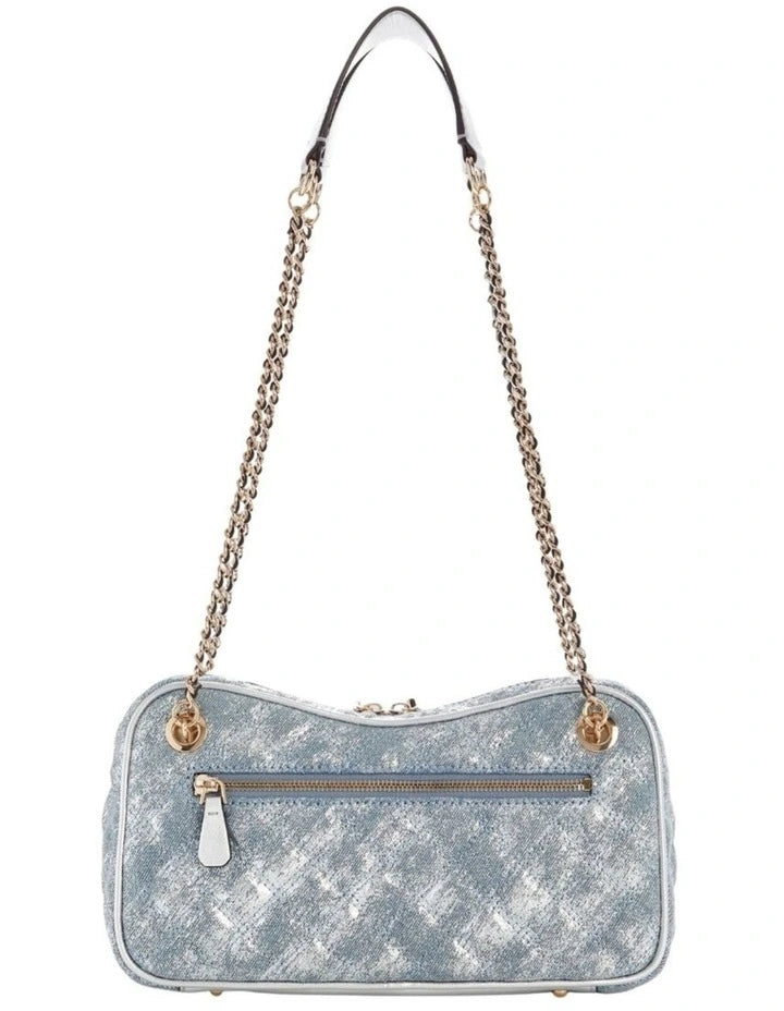 Guess Giully II Schultertasche Metallic Denim