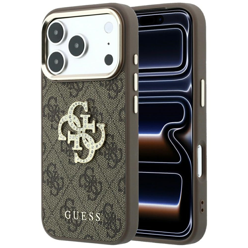 Guess 4G Big Metal Logo Glitter iPhone Hülle