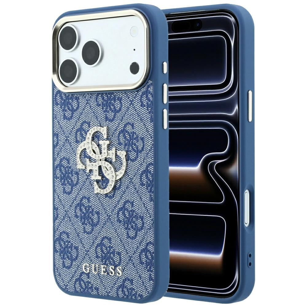Guess 4G Big Metal Logo Glitter iPhone Hülle