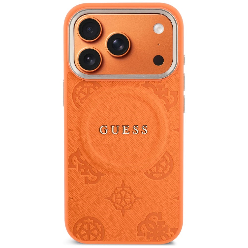 Guess Peony Hot Stamp MagSafe iPhone Hülle Orange