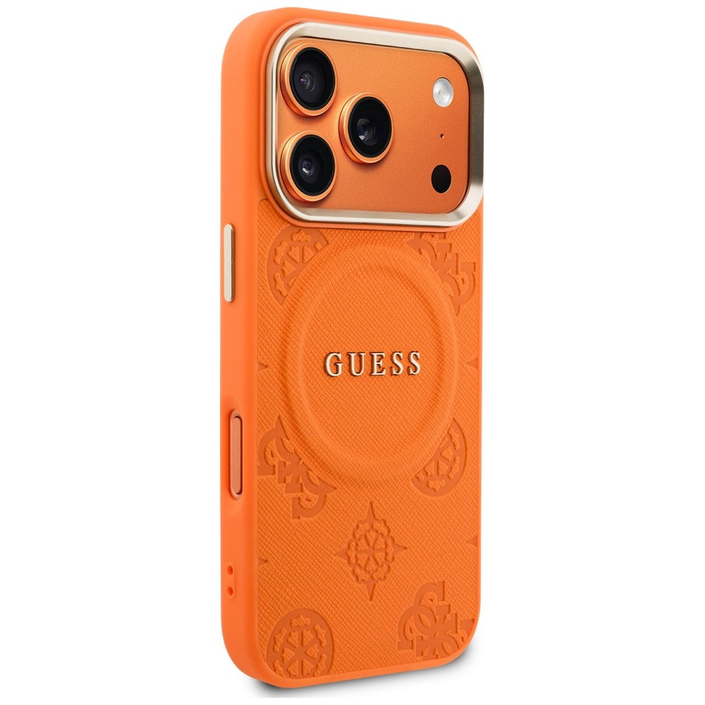 Guess Peony Hot Stamp MagSafe iPhone Hülle Orange