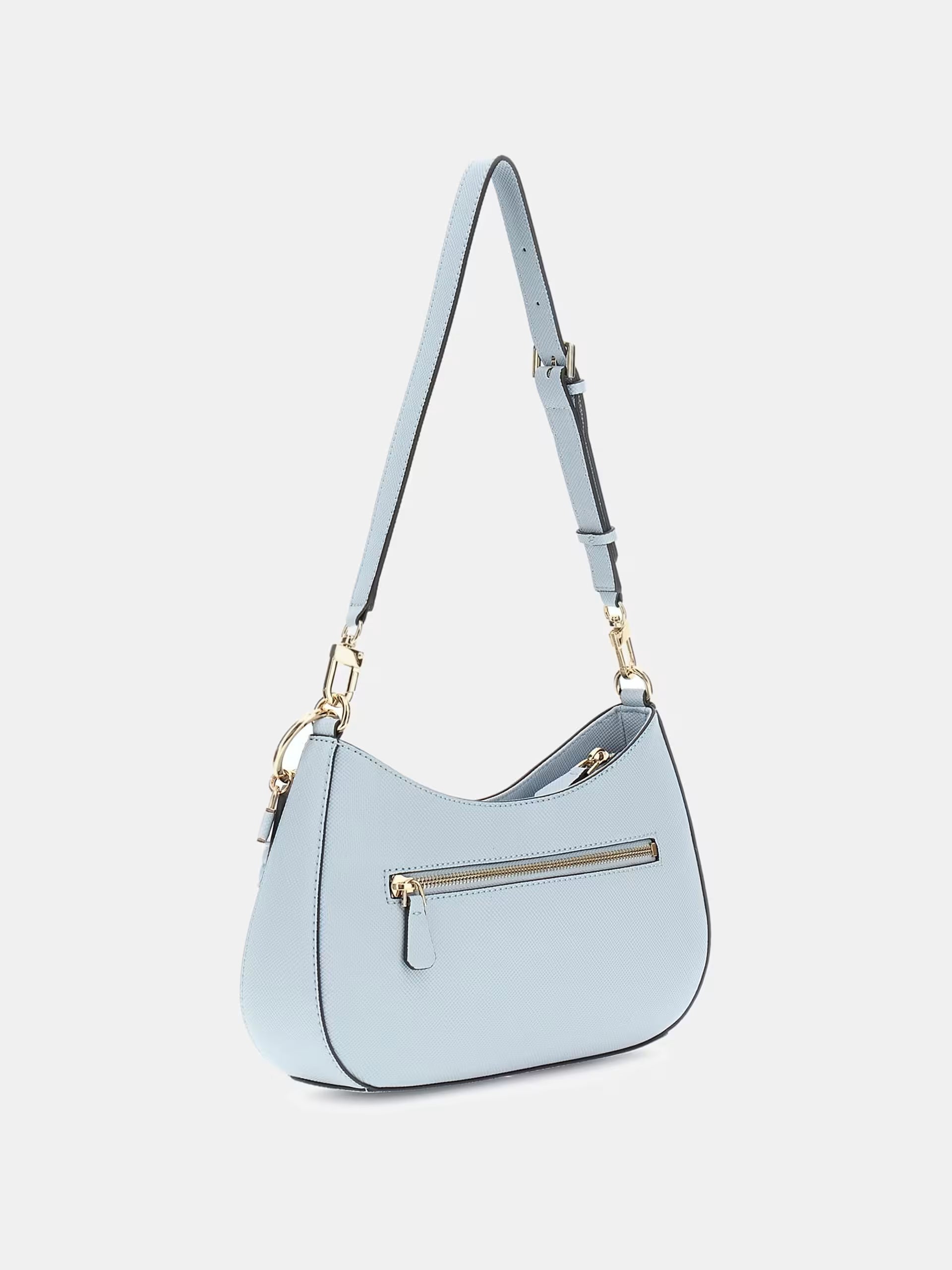 Guess Noelle II Saffiano Schultertasche Taubenblau