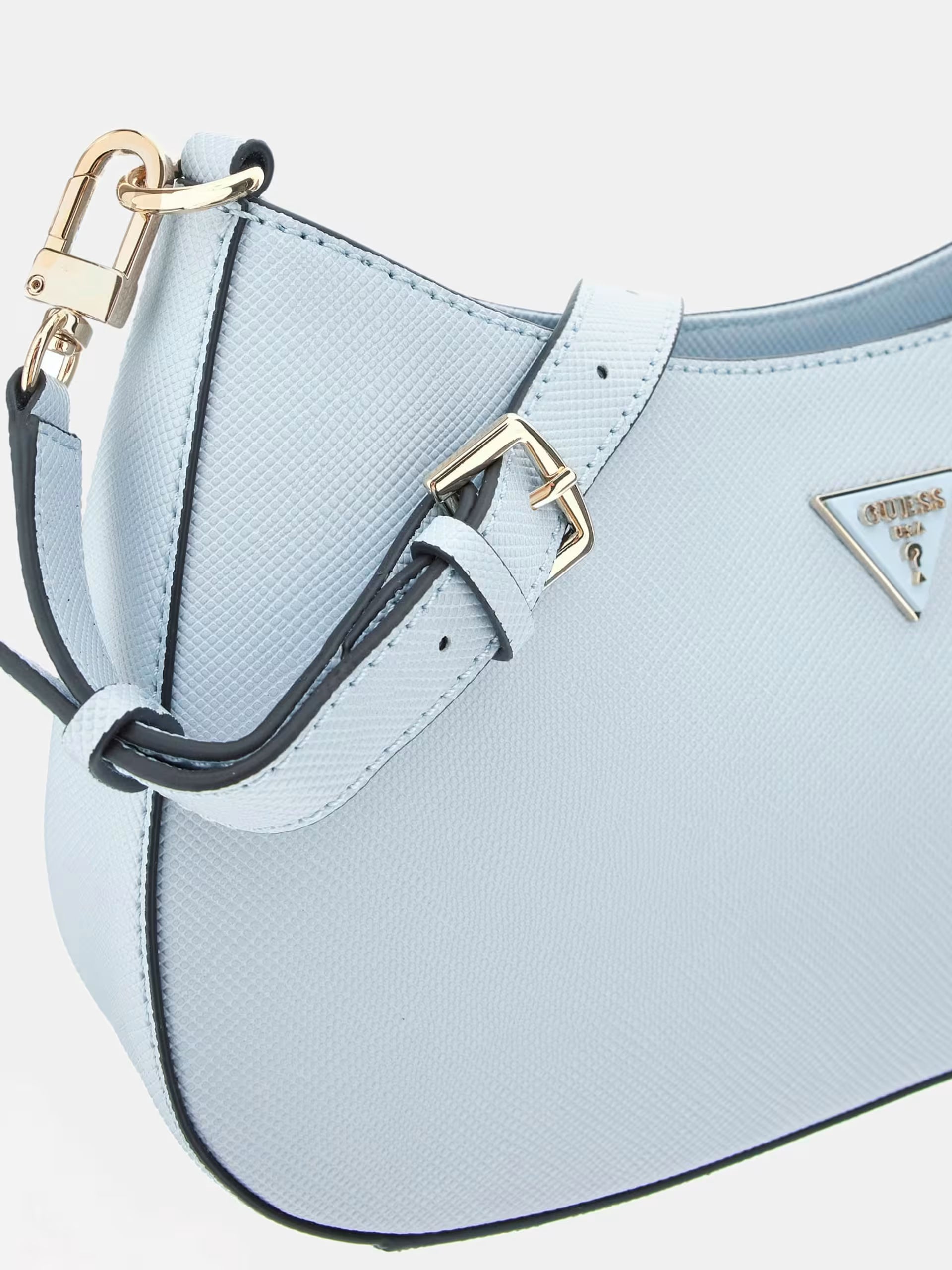 Guess Noelle II Saffiano Schultertasche Taubenblau