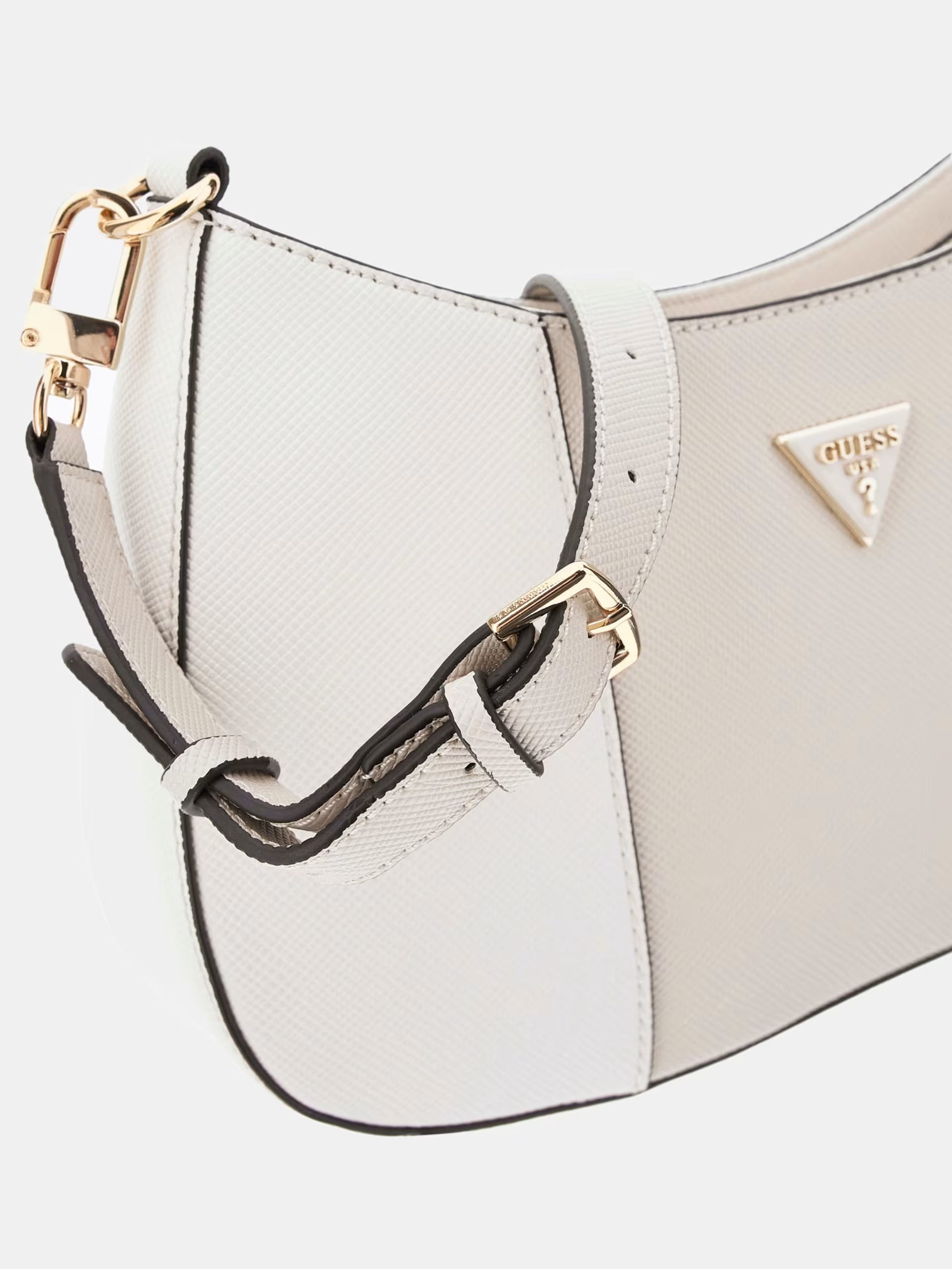 Guess Noelle II Saffiano Schultertasche Creme
