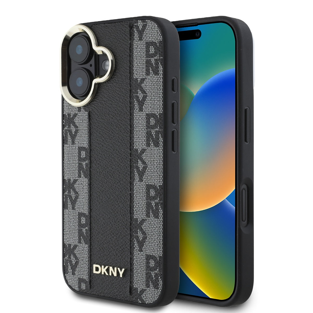 DKNY Leather Checkered Mono Pattern MagSafe Case