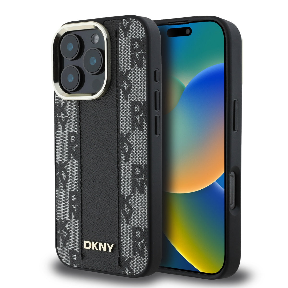DKNY Leather Checkered Mono Pattern MagSafe Case