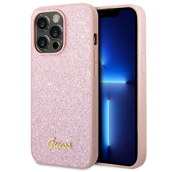 Guess Glitter Script Logo Case