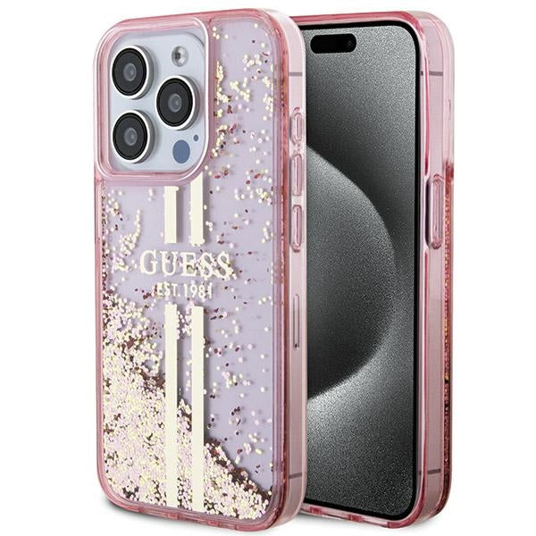 Guess Liquid Glitter Stripes Logo Case
