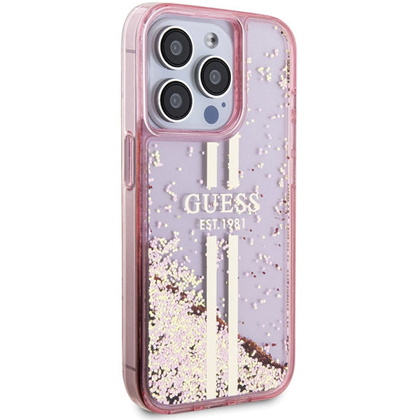 Guess Liquid Glitter Stripes Logo Case