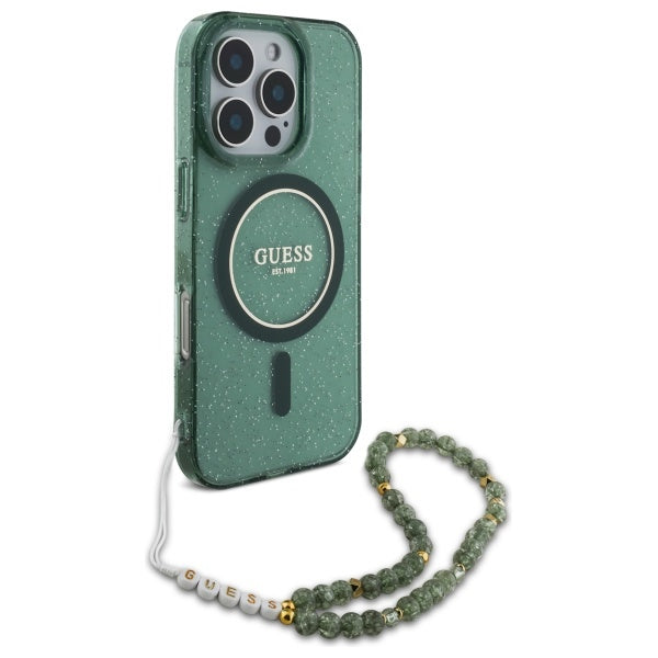 Guess Glitter Beads Strap MagSafe Case