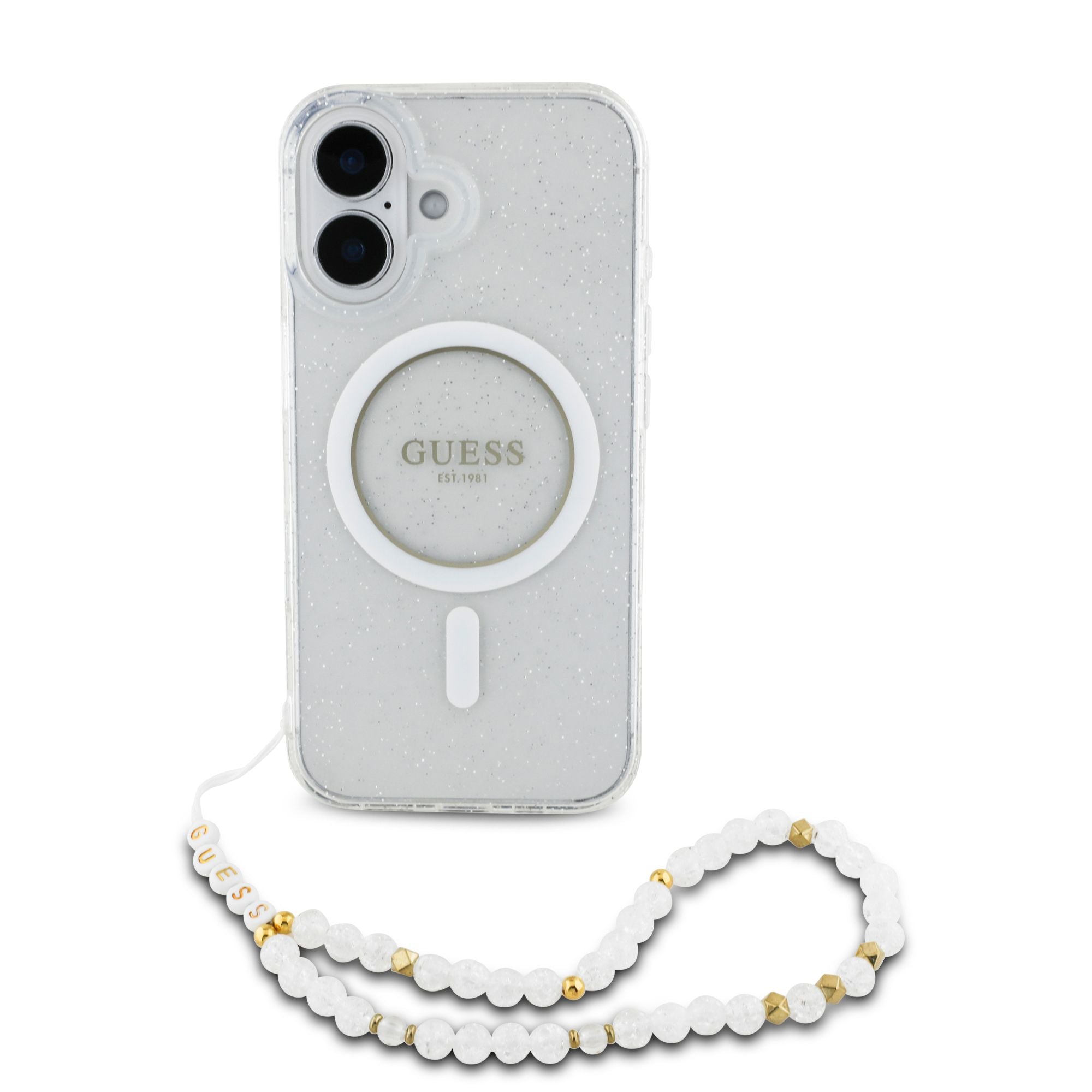Guess Glitter Beads Strap MagSafe Case